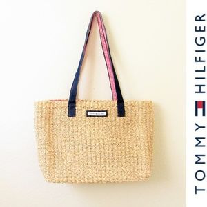 VINTAGE • Tommy Hilfiger Wicker Tote